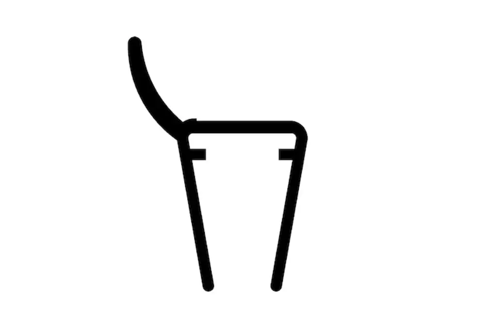 Schwarze, konturierte Zeichnung eines Dichtungselements, möglicherweise für eine Dusche. Das Design erinnert an Roth-Produkte.